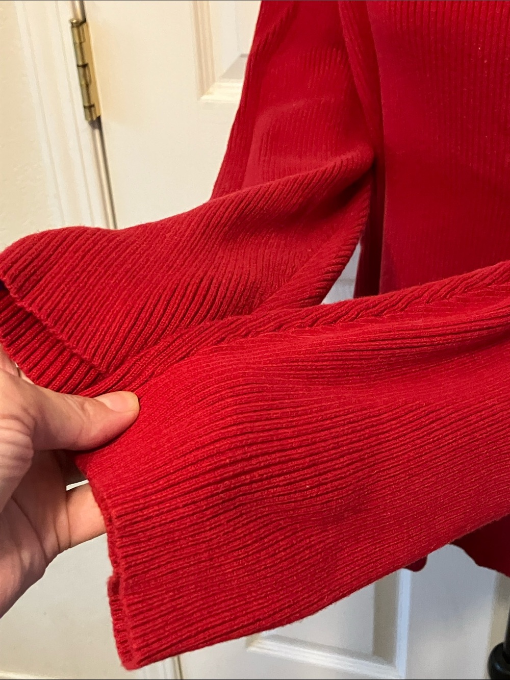 Lauren Ralph Lauren 100% cotton vertical ribbed vibrant red folded turtleneck 3X - Picture 6 of 10